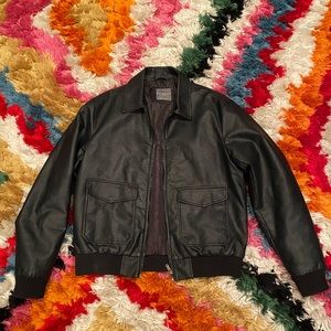 PRIMARK LEATHER JACKET (L)